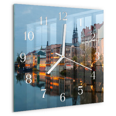 Square wall clock Old town