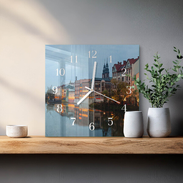 Square wall clock Old town