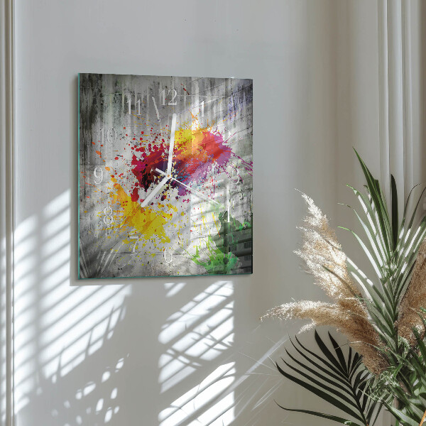 Square wall clock Stains