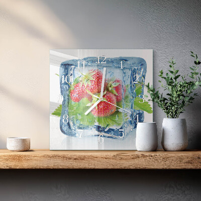 Square wall clock Strawberry Ice Cream