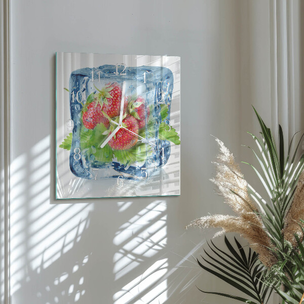 Square wall clock Strawberry Ice Cream