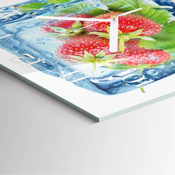 Square wall clock Strawberry Ice Cream