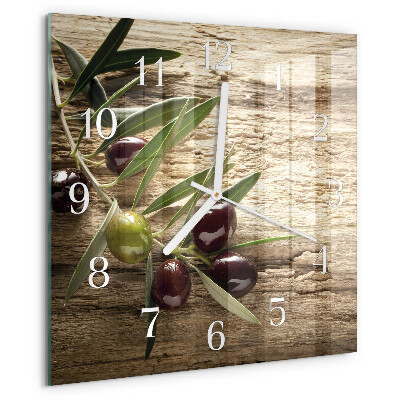 Square wall clock Olives