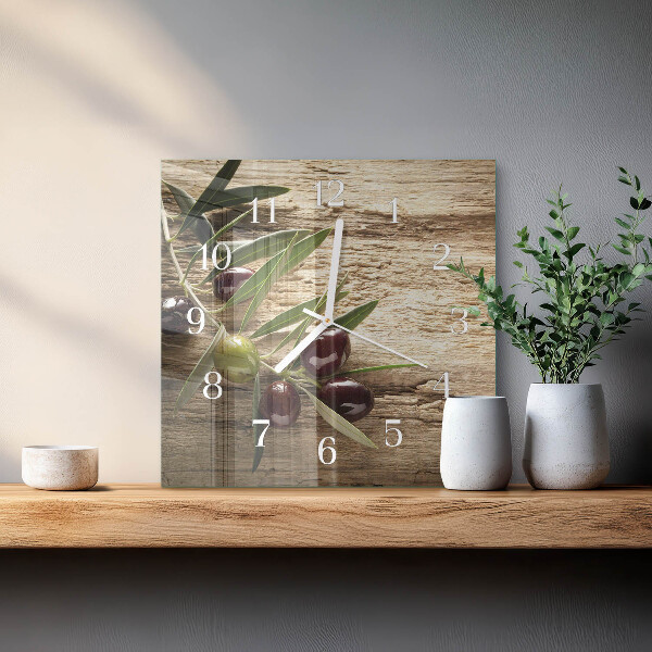 Square wall clock Olives