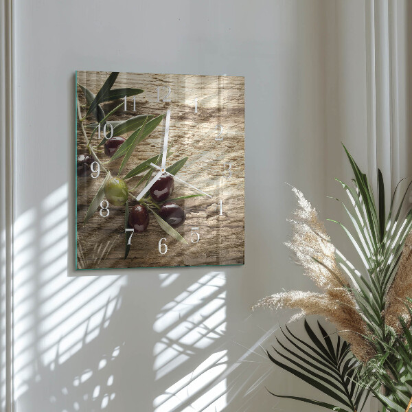 Square wall clock Olives