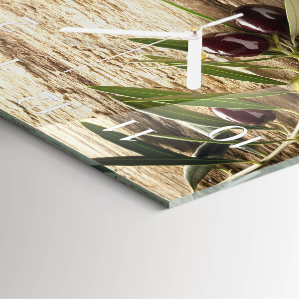 Square wall clock Olives