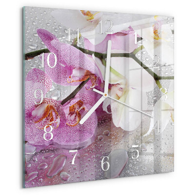 Square wall clock Orchid