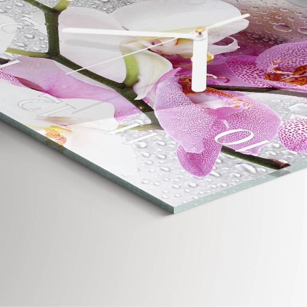 Square wall clock Orchid