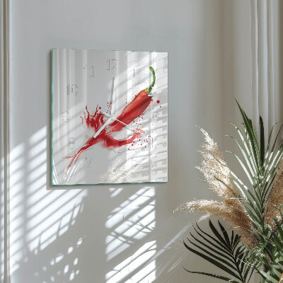 Square wall clock Chili pepper