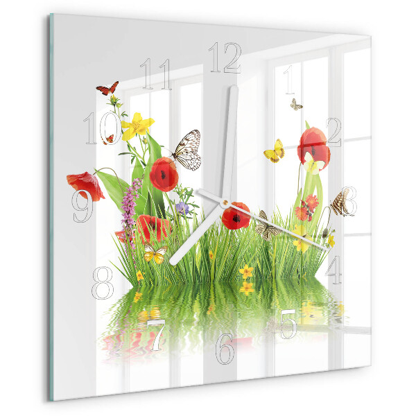 Square wall clock Meadow