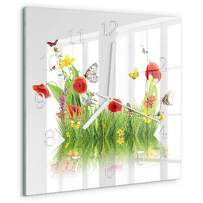 Square wall clock Meadow