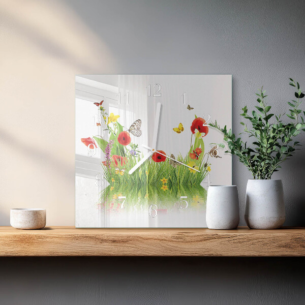 Square wall clock Meadow