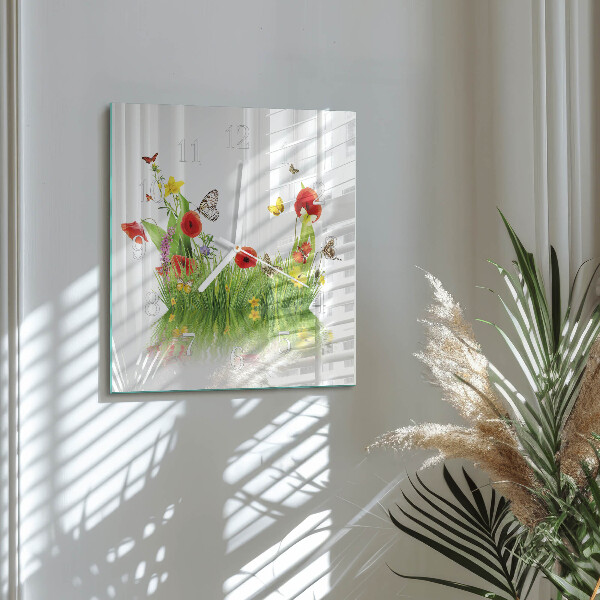 Square wall clock Meadow