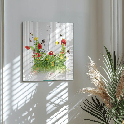 Square wall clock Meadow