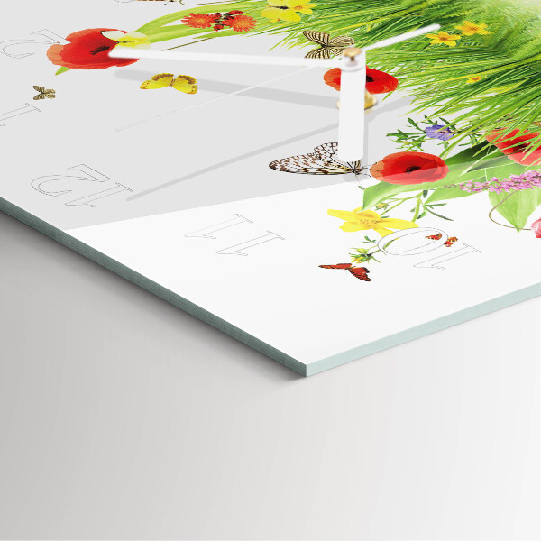 Square wall clock Meadow