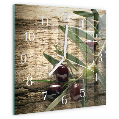 Square wall clock Olives