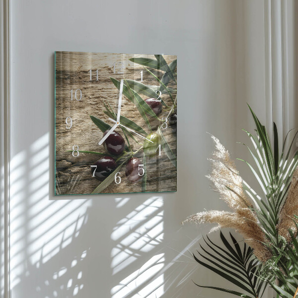 Square wall clock Olives