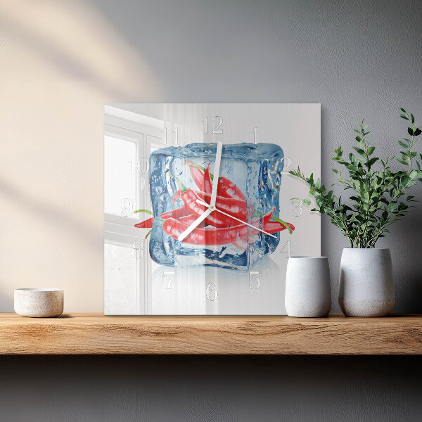 Square wall clock Chili with Ice Cream