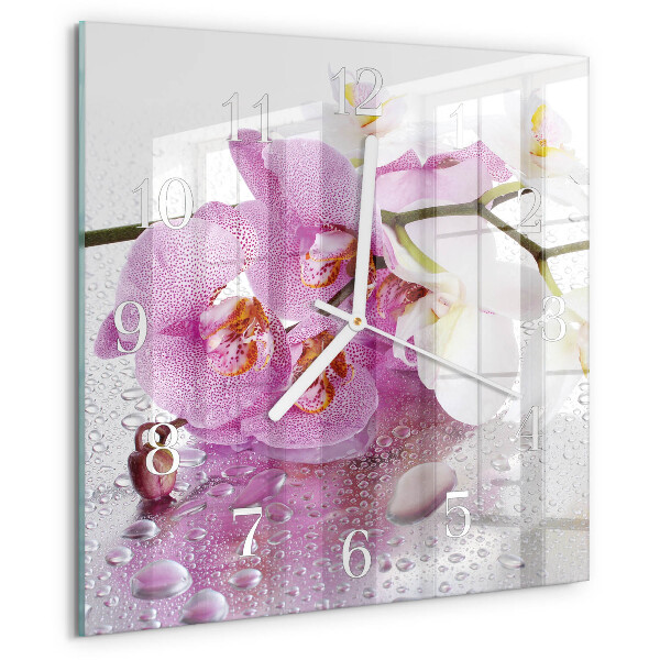 Square wall clock Orchid