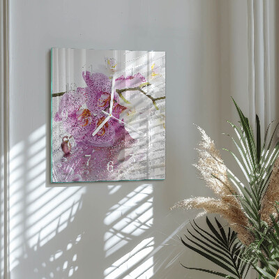 Square wall clock Orchid