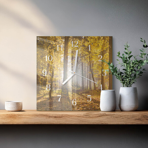 Square wall clock Autumn in the Forest