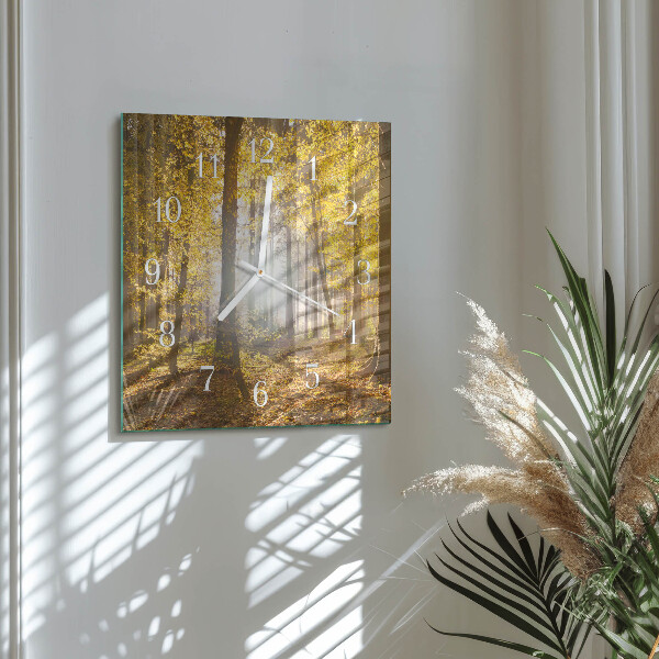 Square wall clock Autumn in the Forest