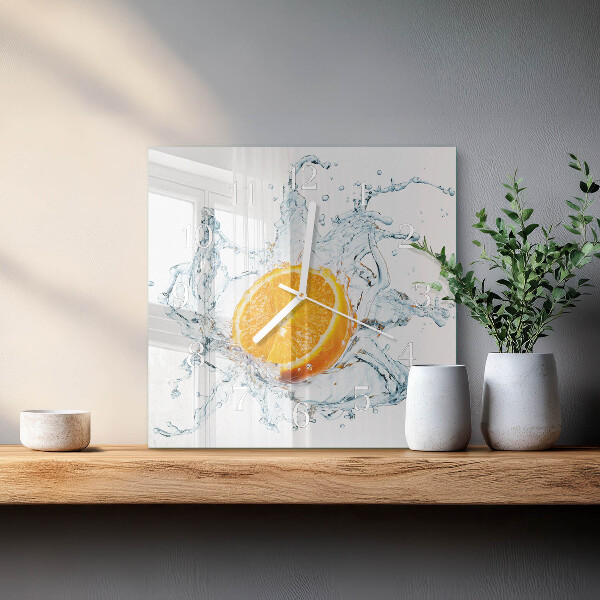 Square wall clock Water