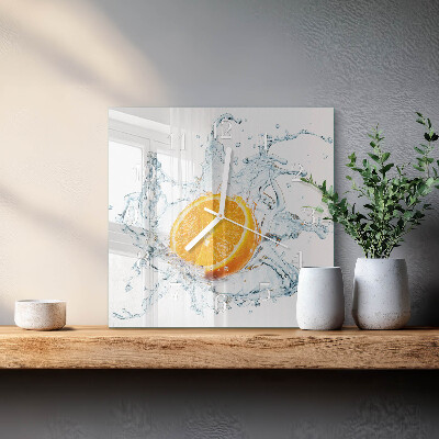 Square wall clock Water