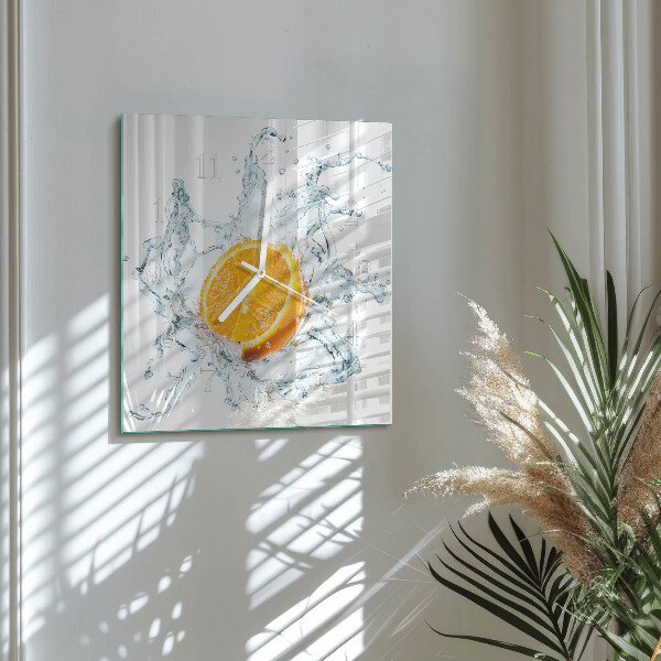 Square wall clock Water