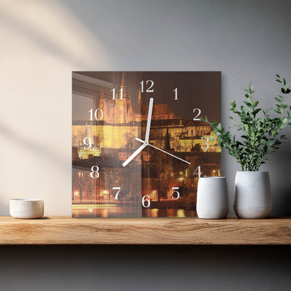 Square wall clock Prague