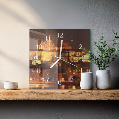 Square wall clock Prague