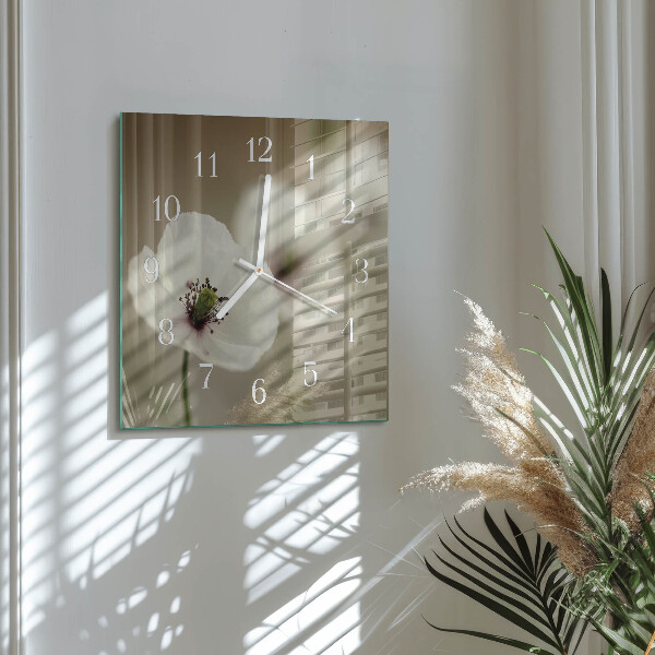 Square wall clock Poppy