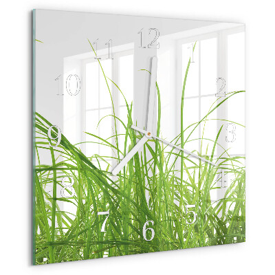 Square wall clock Grass