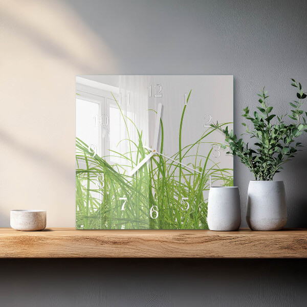 Square wall clock Grass