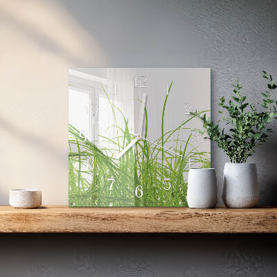 Square wall clock Grass