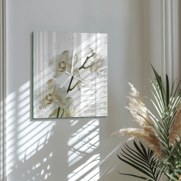 Square wall clock Orchid