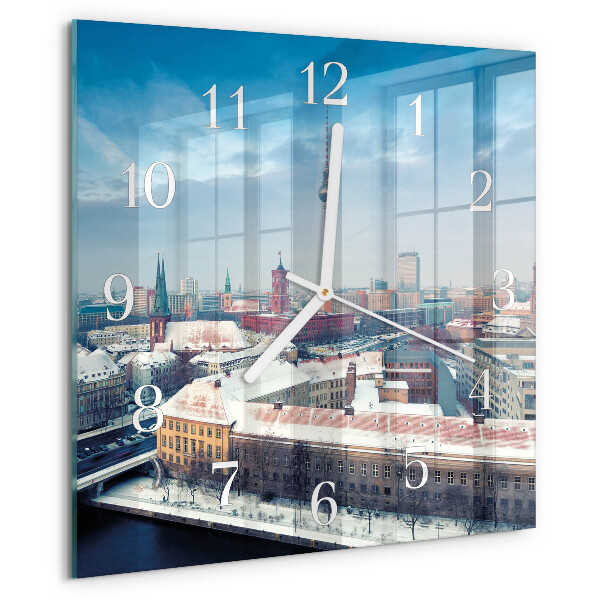 Square wall clock Winter City