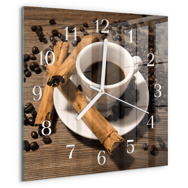 Square wall clock Cinnamon Coffee