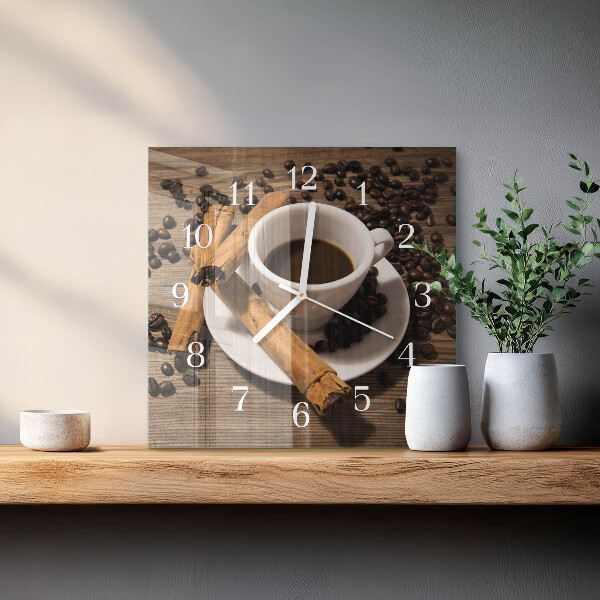 Square wall clock Cinnamon Coffee