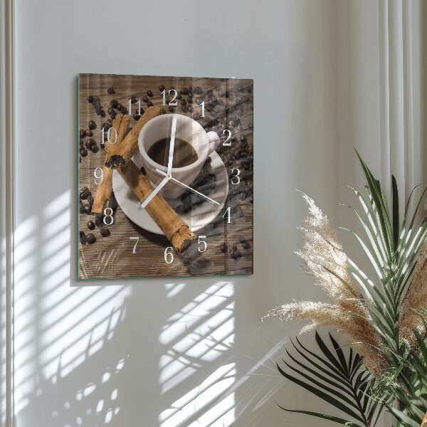 Square wall clock Cinnamon Coffee