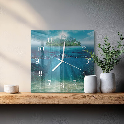 Square wall clock Seabed