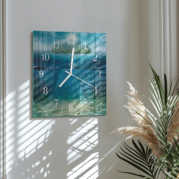 Square wall clock Seabed
