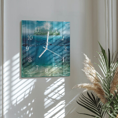 Square wall clock Seabed