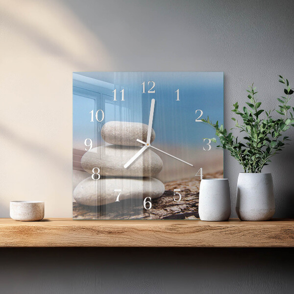 Square wall clock Stones