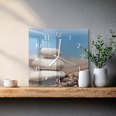 Square wall clock Stones