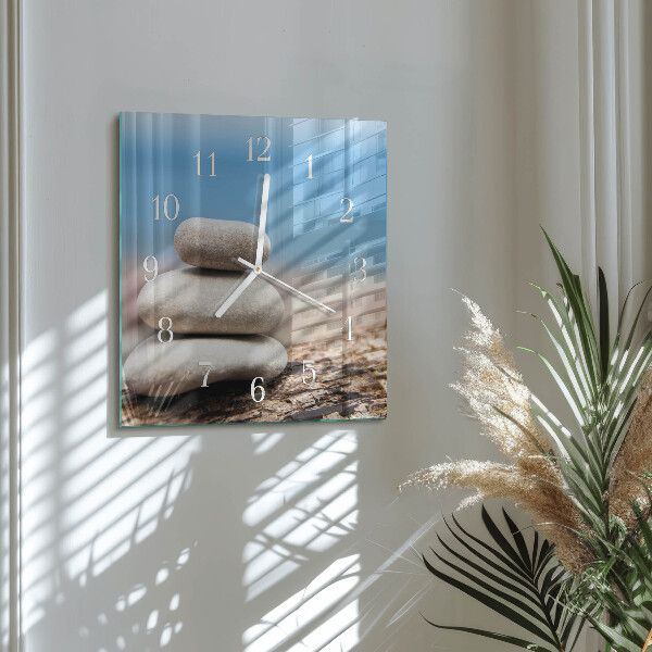 Square wall clock Stones