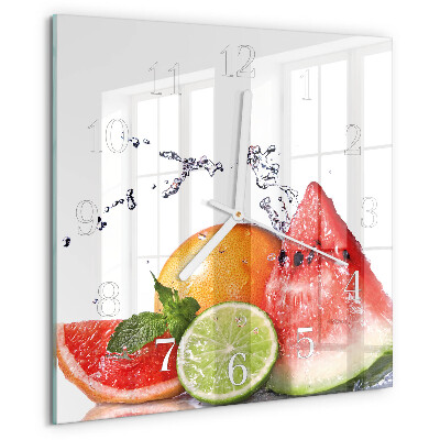 Square wall clock Fruit