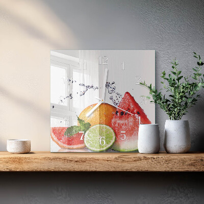 Square wall clock Fruit