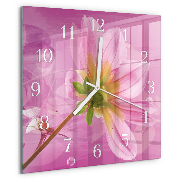 Square wall clock Flower