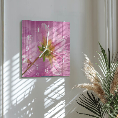 Square wall clock Flower